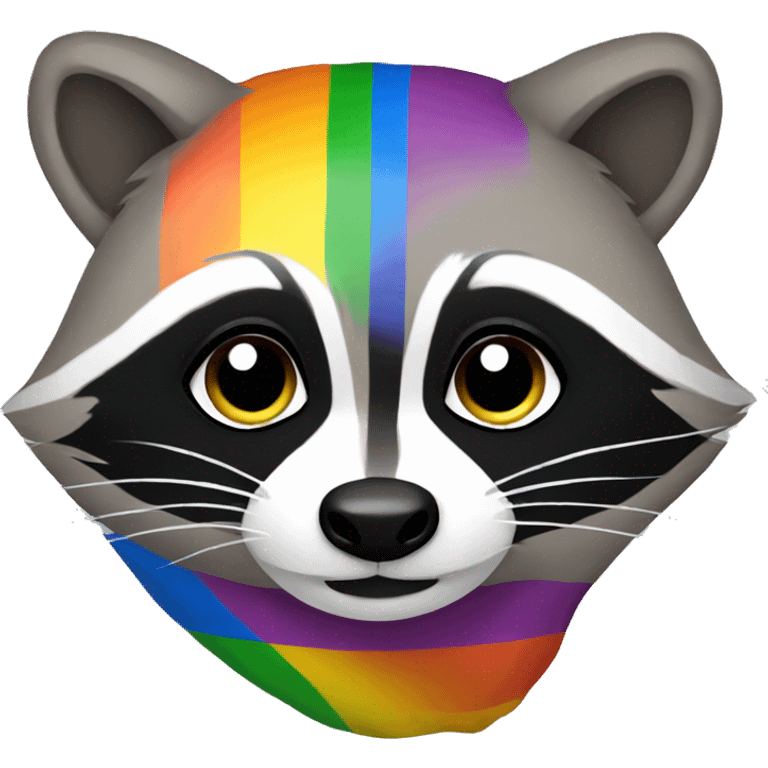 Raccoon with an LGBT flag emoji