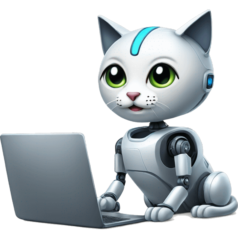 ROBOT CAT AND COMPUTER emoji