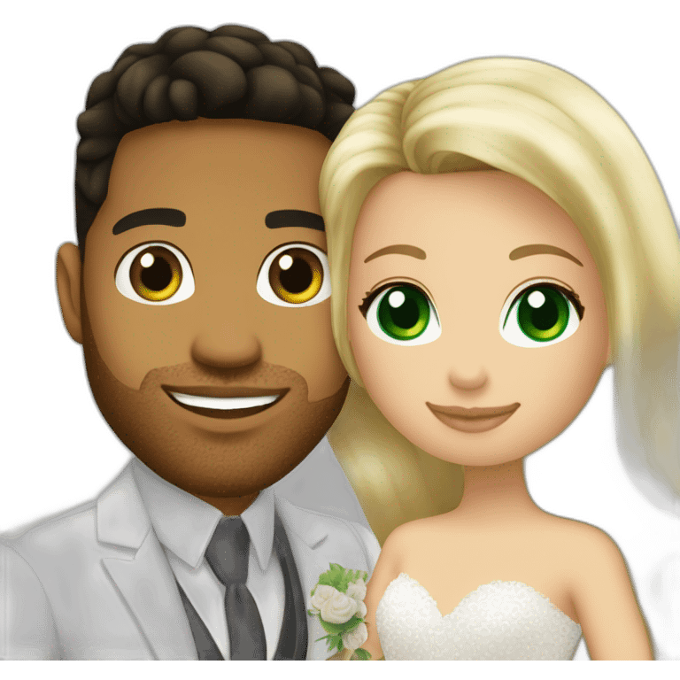 Romeo santos and blond girl green eyes wedding emoji