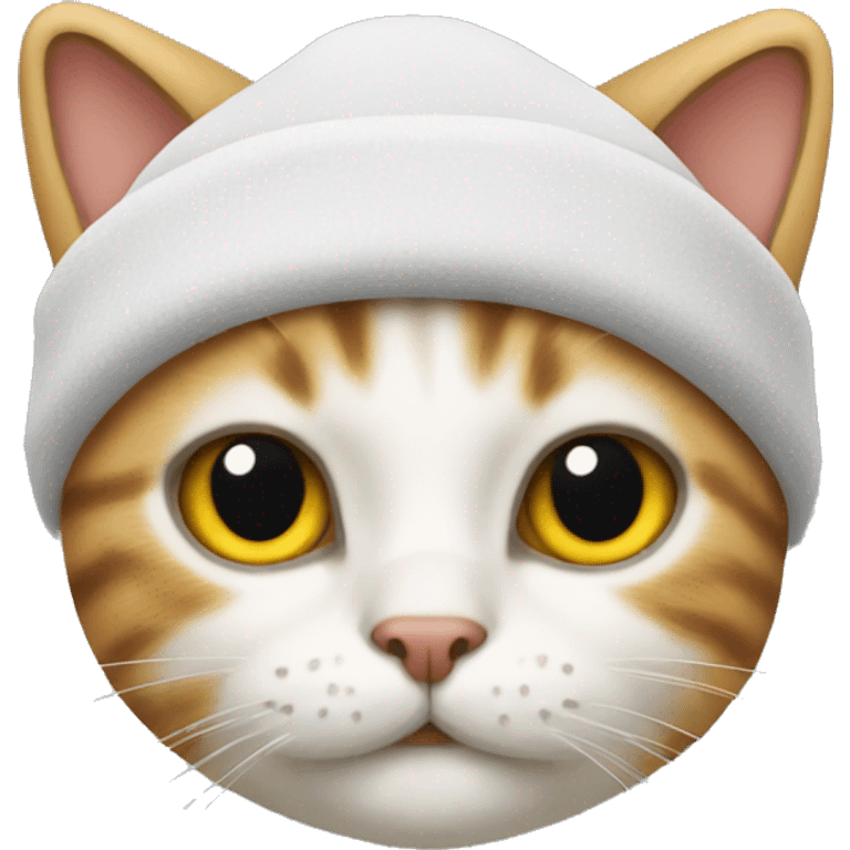 Cat wear skull cap emoji