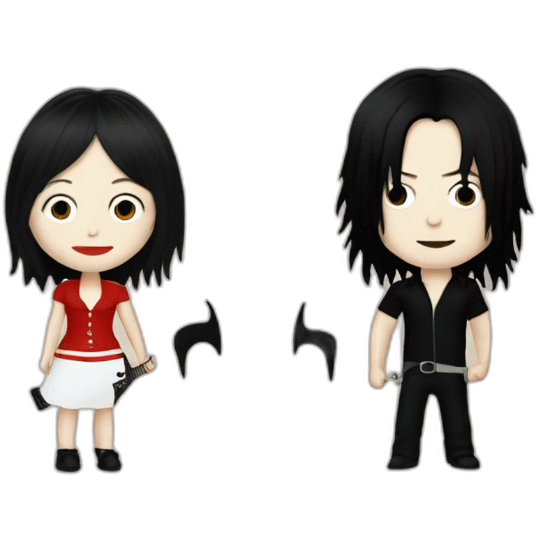 The rock band the white stripes with meg white and Jack white emoji