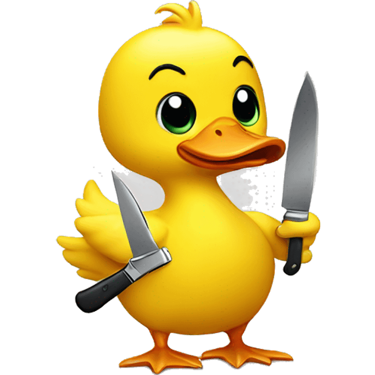 yellow duck holding a knife  emoji