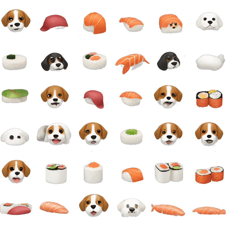 sushi and a beagle emoji