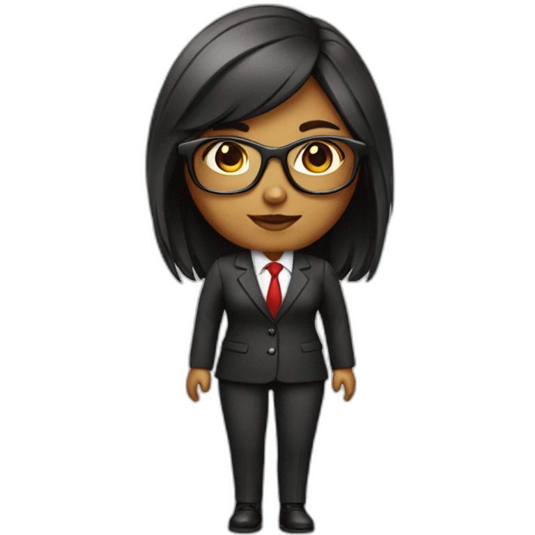 Boss girl with executive dress and red glasses  emoji