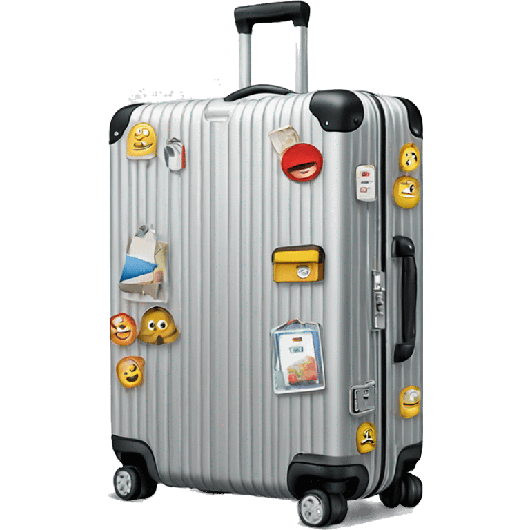 Rimowa suitcase with stickers emoji