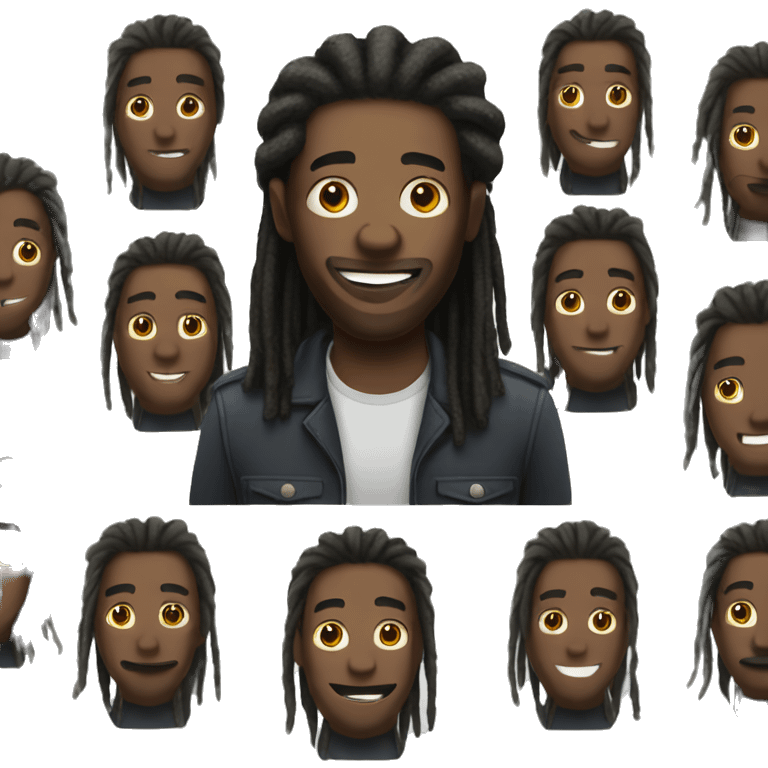 black man with dreads saying hi emoji