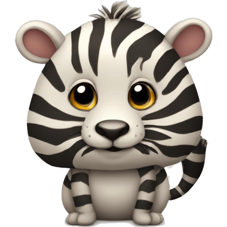 funny zebra as beaver emoji