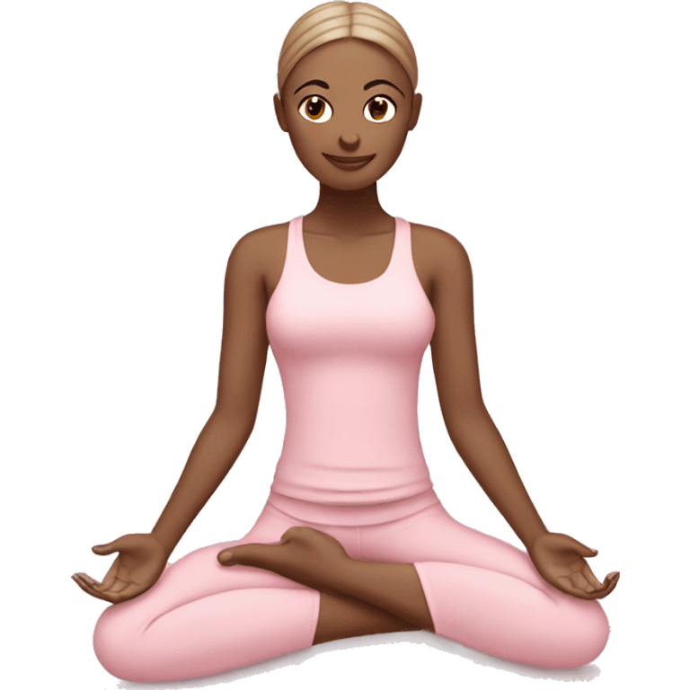 Mom yoga girl light pink clothes  emoji