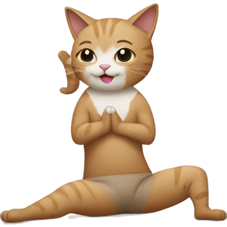 cat play yoga emoji