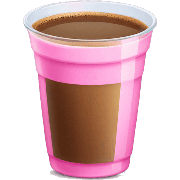 Pink glass of coffee emoji