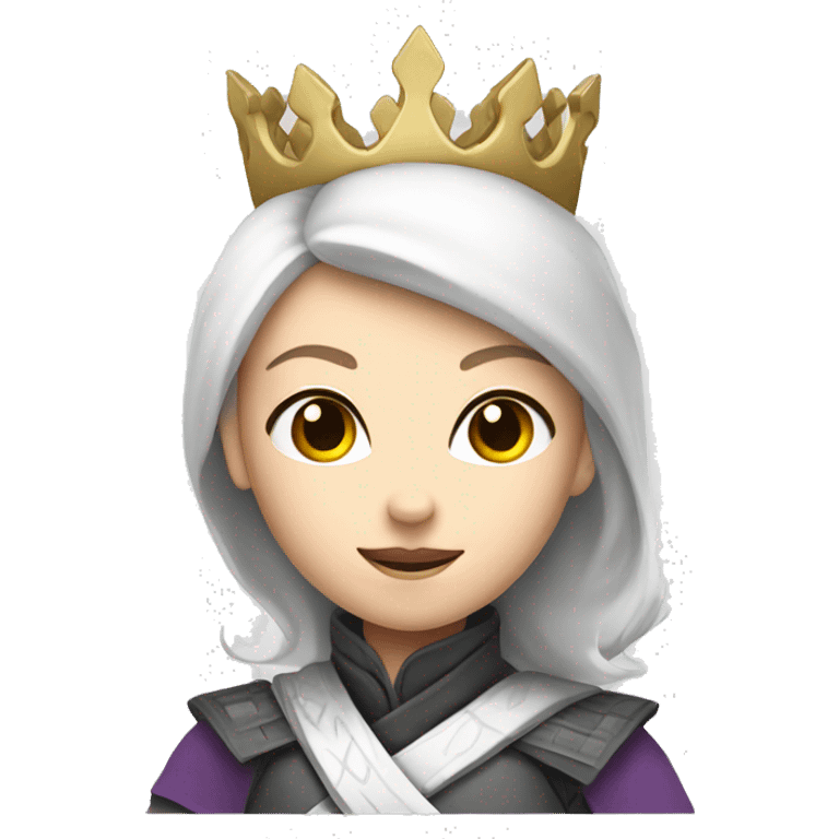 White skin princess ninja with a crown emoji