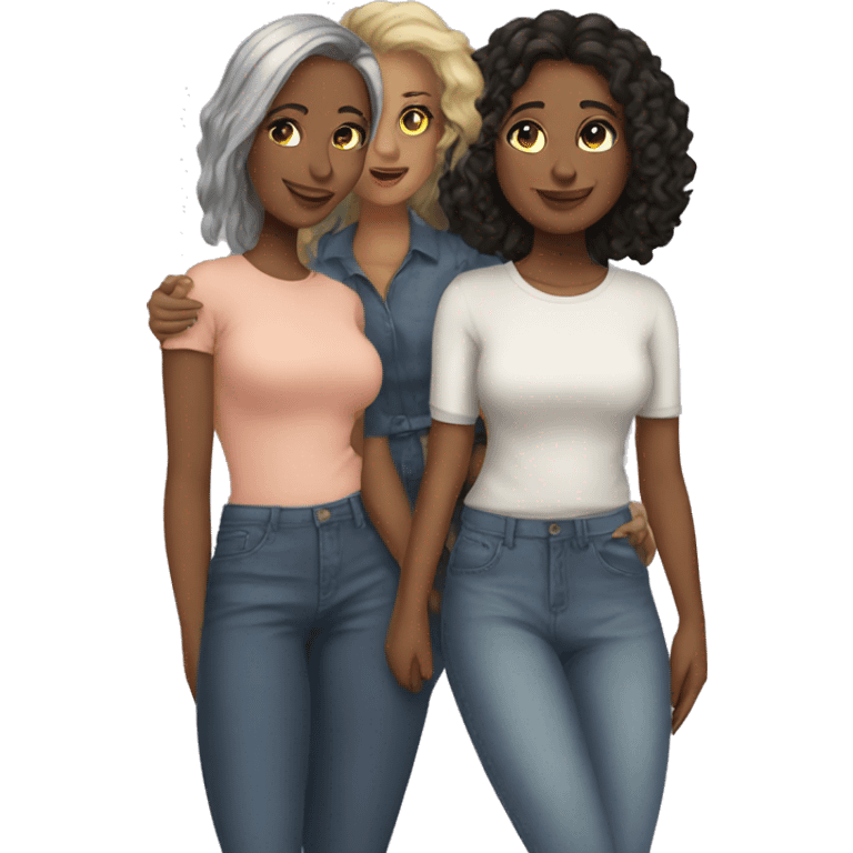 Four girlfriends emoji