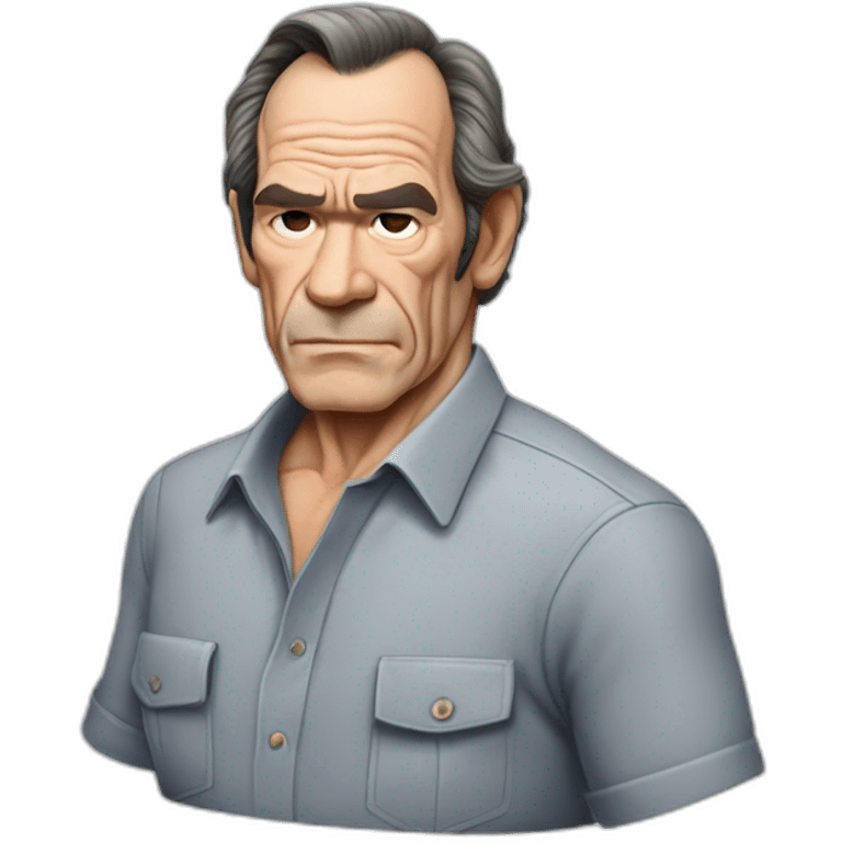 actor tommy lee jones cartoon wearing shirt emoji