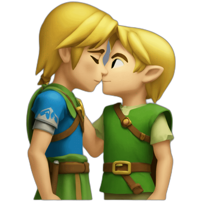 Link from the legend of zelda kissing à boy emoji