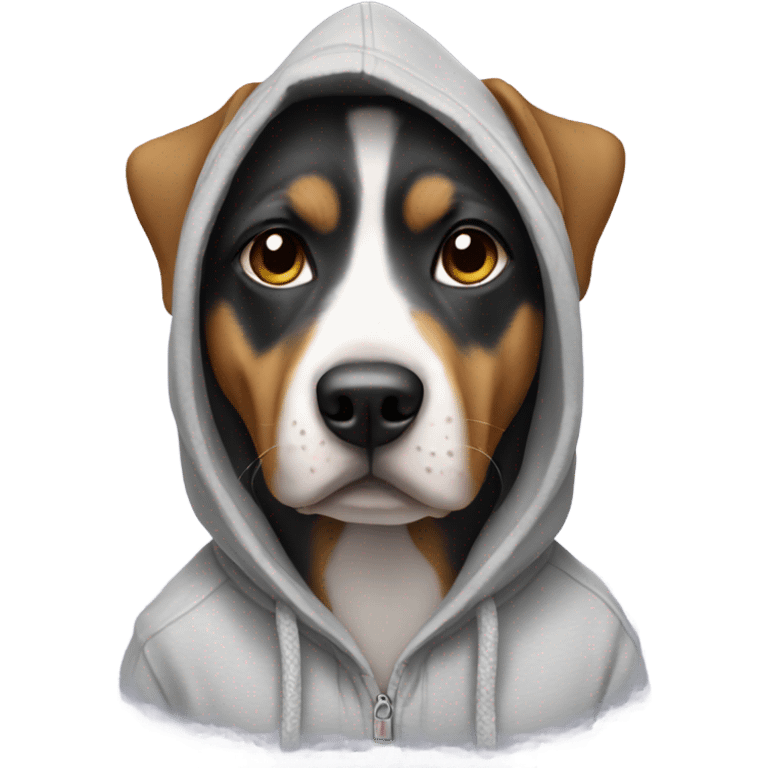 Dog wearing a hoodie emoji