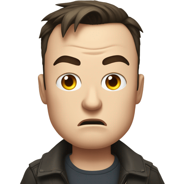 Angry Anime Elon Musk with furrowed brows and steam from ears. emoji