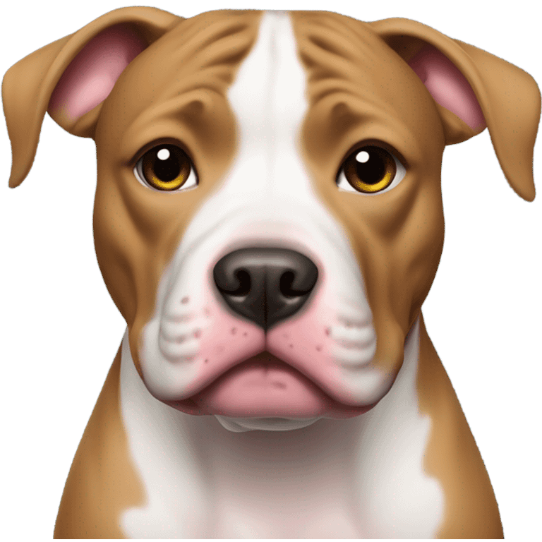 A Pit bull wearing a bikini emoji