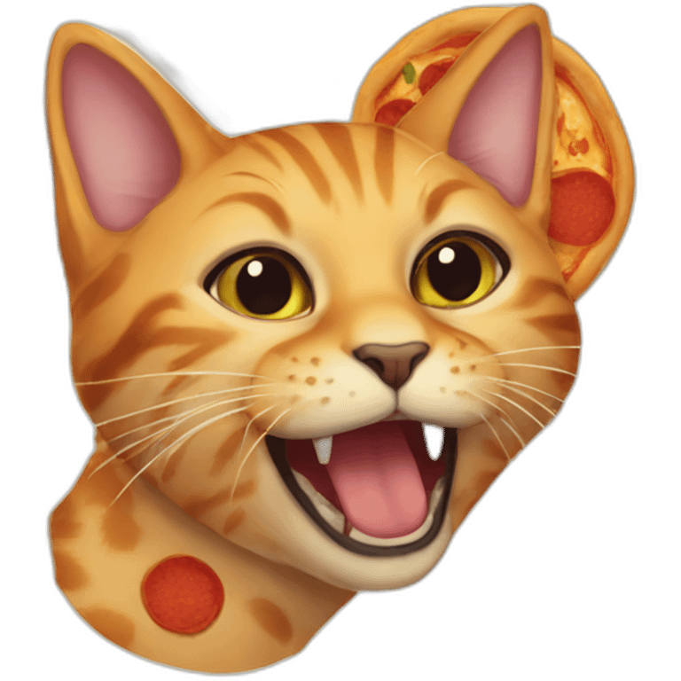 Cat eat pizza emoji