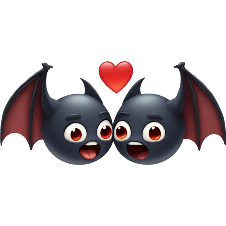 Two bats in love emoji