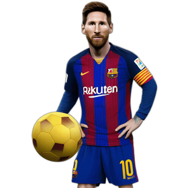 Messi with balon dor emoji