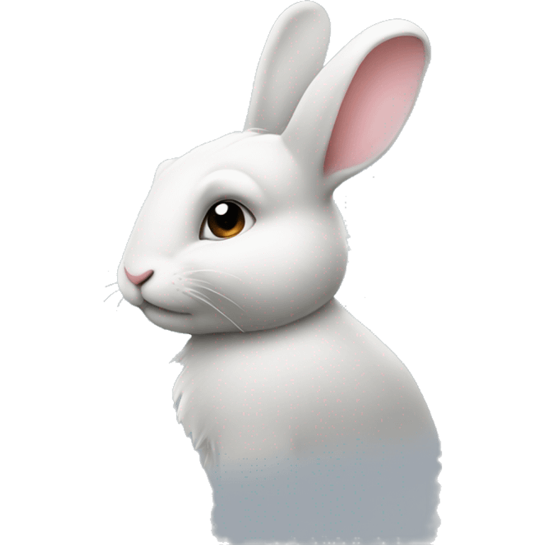 A casual bunny in profile emoji