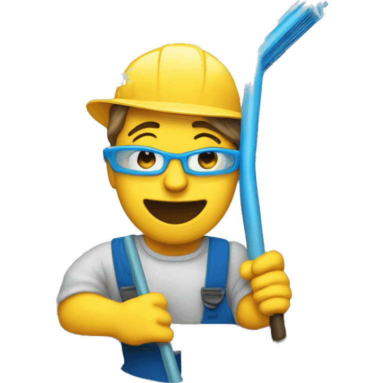 Window cleaner with water fed pole emoji