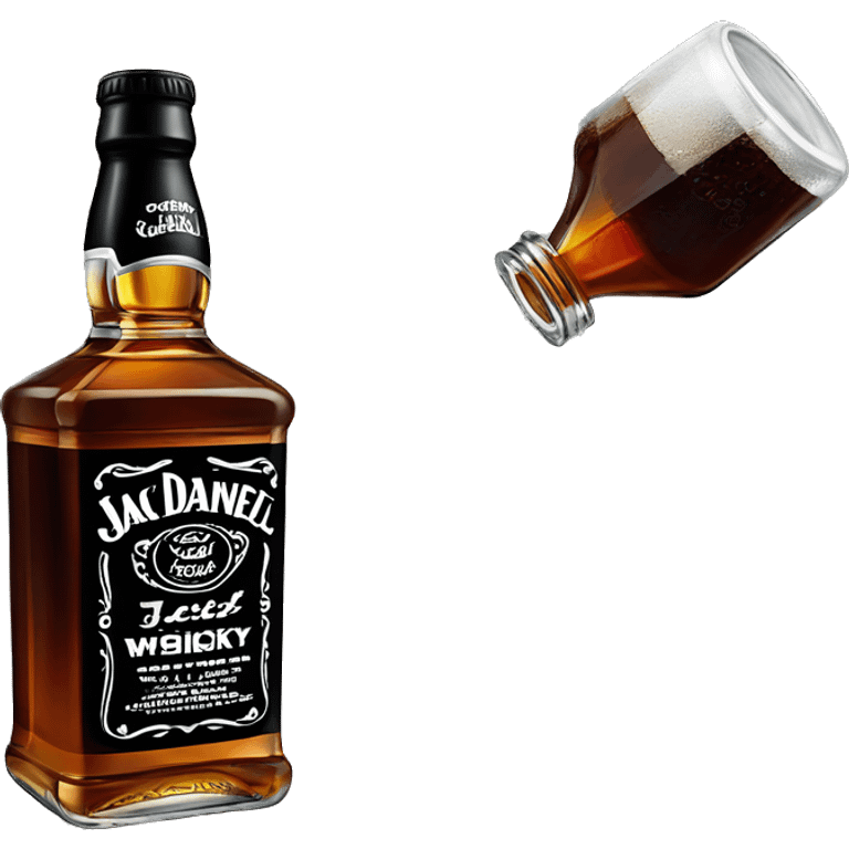 Jack daniel’s whisky bottle and coke emoji