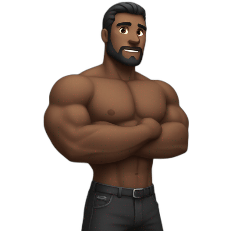 Un homme noir musclé emoji