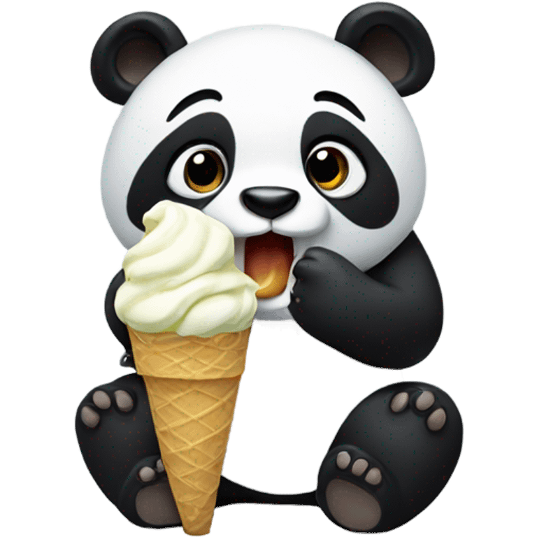 Panda eating ice cream emoji