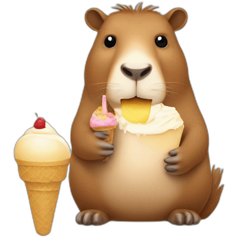 Capybara with a ice cream emoji