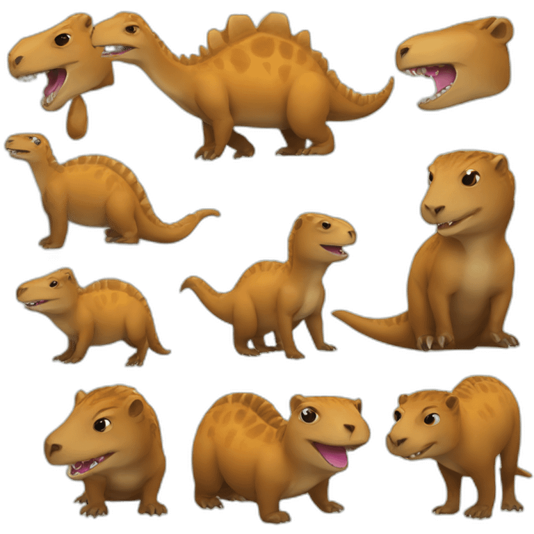 dinosaur with capybara emoji