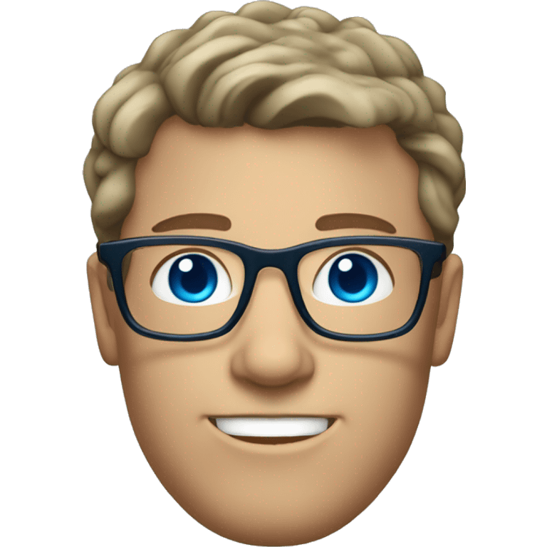 white man with wavy short brunette hair and light blue eyes wearing glasses emoji