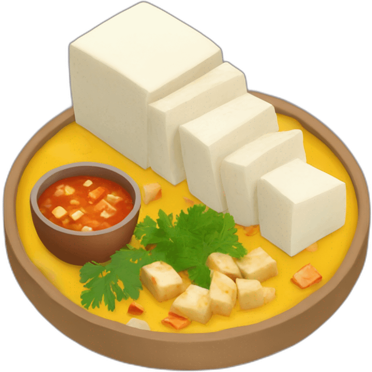 Sag paneer dish isometric emoji