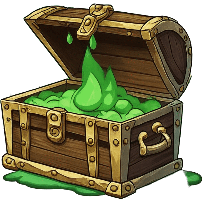 open treasure chest with green smoke coming out emoji