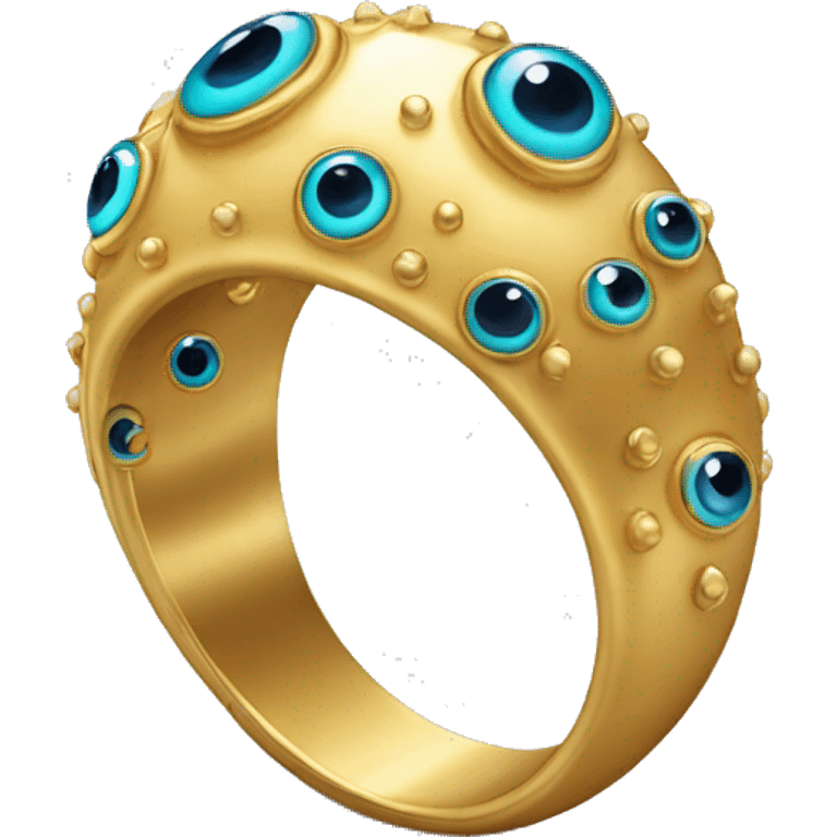 thin gold ring studded with eyeballs emoji