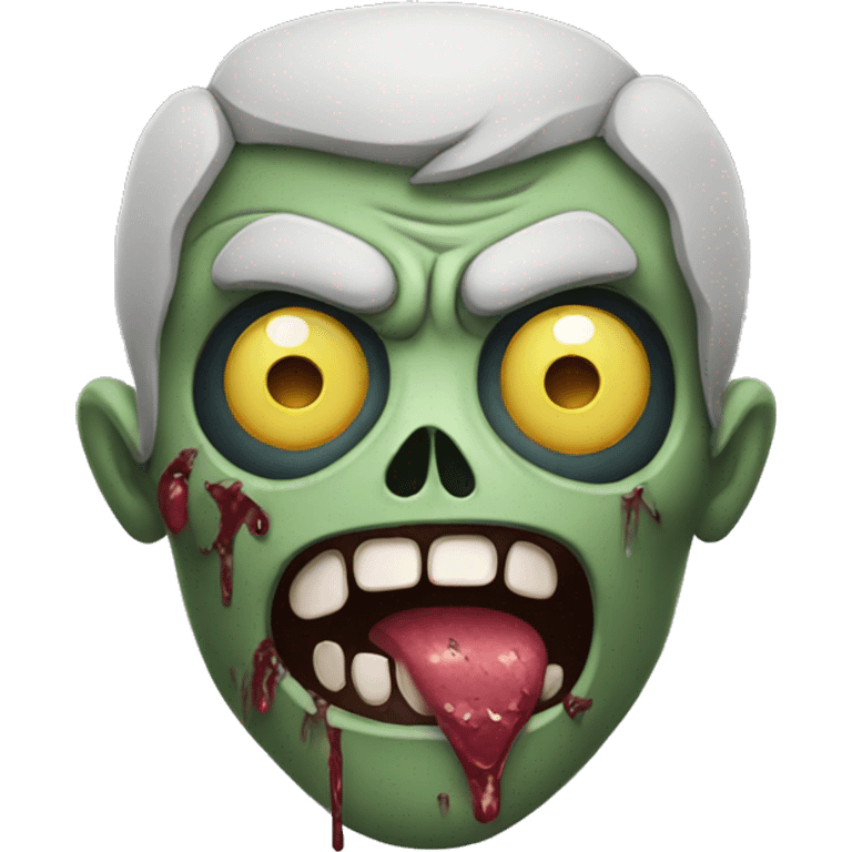 Zombie with tongue and eye patch. Friendly looking emoji