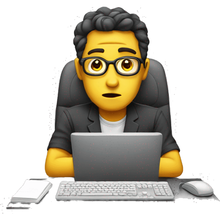 Tired computer nerd emoji