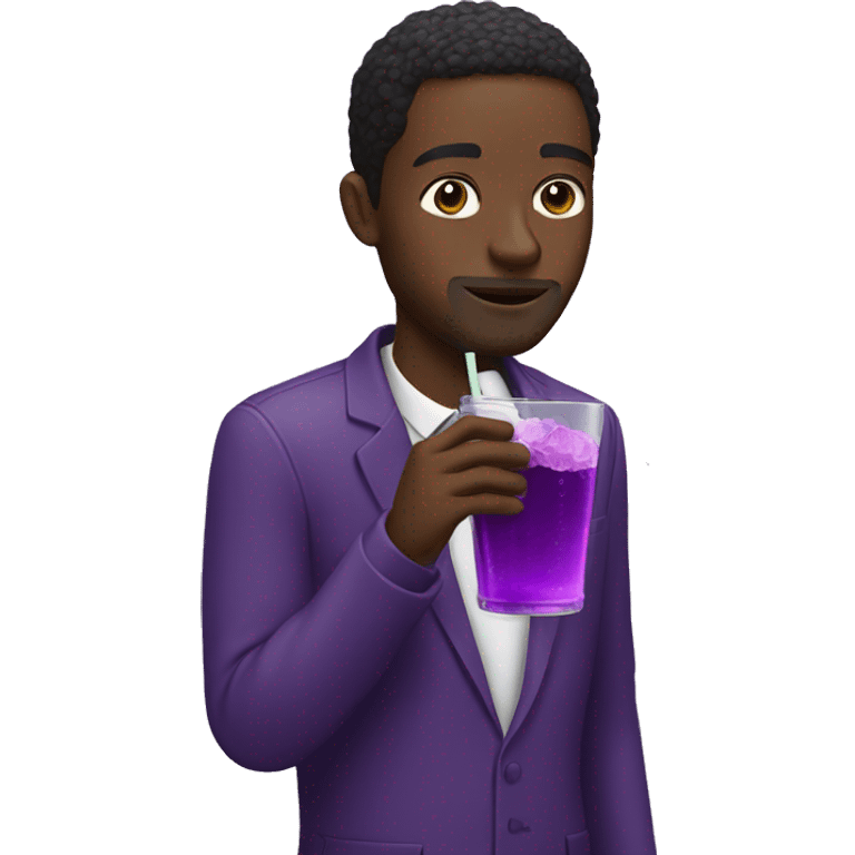 black man drinking purple drink emoji