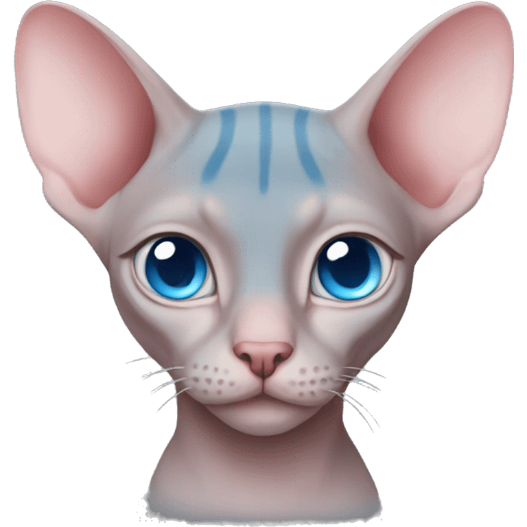 Pink-sphinx-cat-blue eyes  emoji