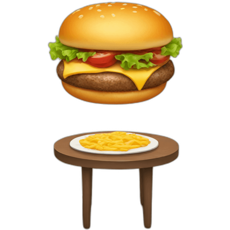 Hambúrguer on the table emoji