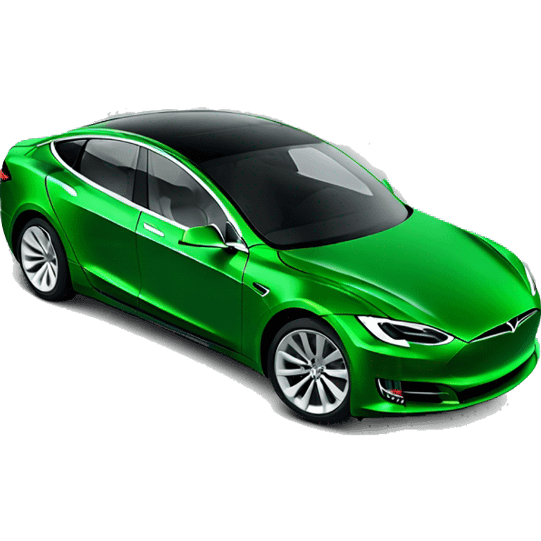 Green Tesla car emoji