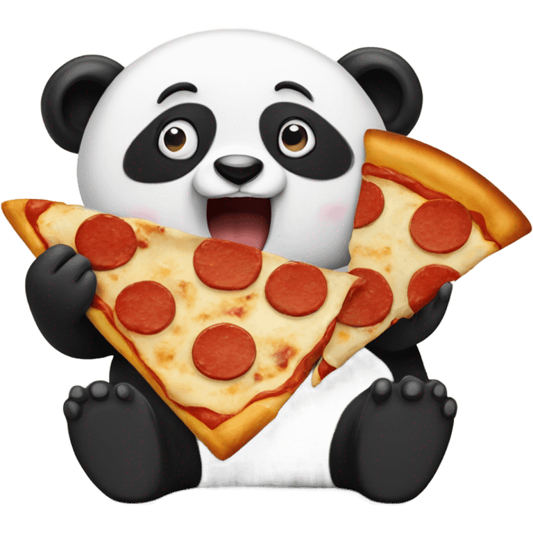 Panda eating pizza emoji