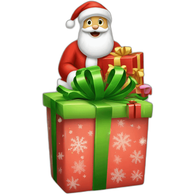 santa claus with alot of presents emoji