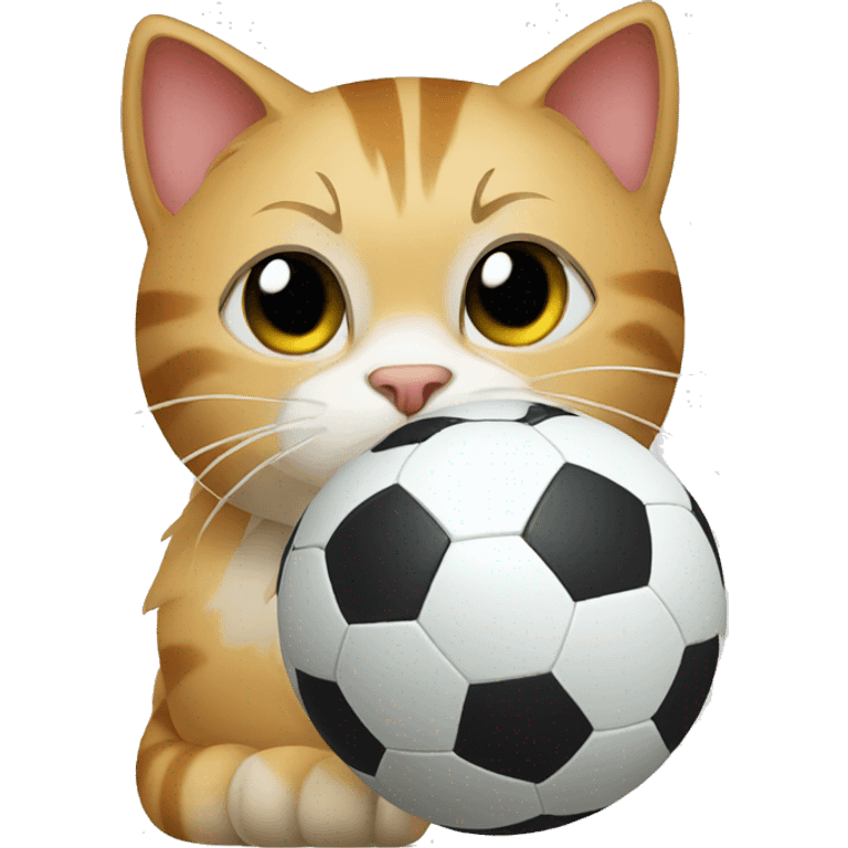 Cat with soccer ball emoji