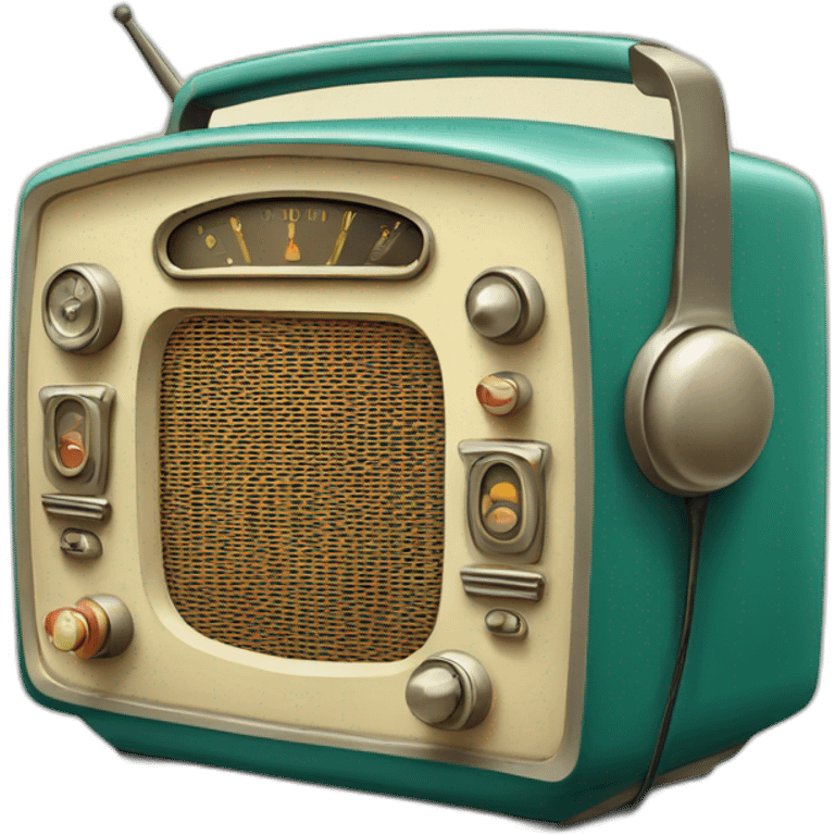 cartoon vintage 1949 radio emoji