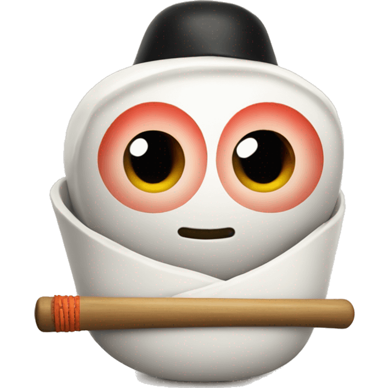 sushi with eyes and baseball bat  emoji