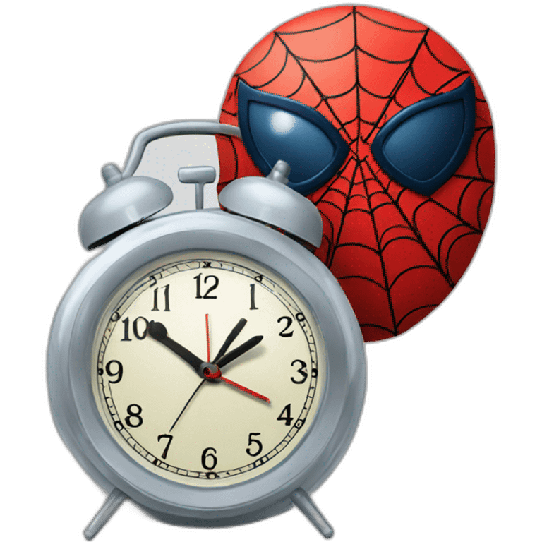 Funny spiderman alarm clock emoji