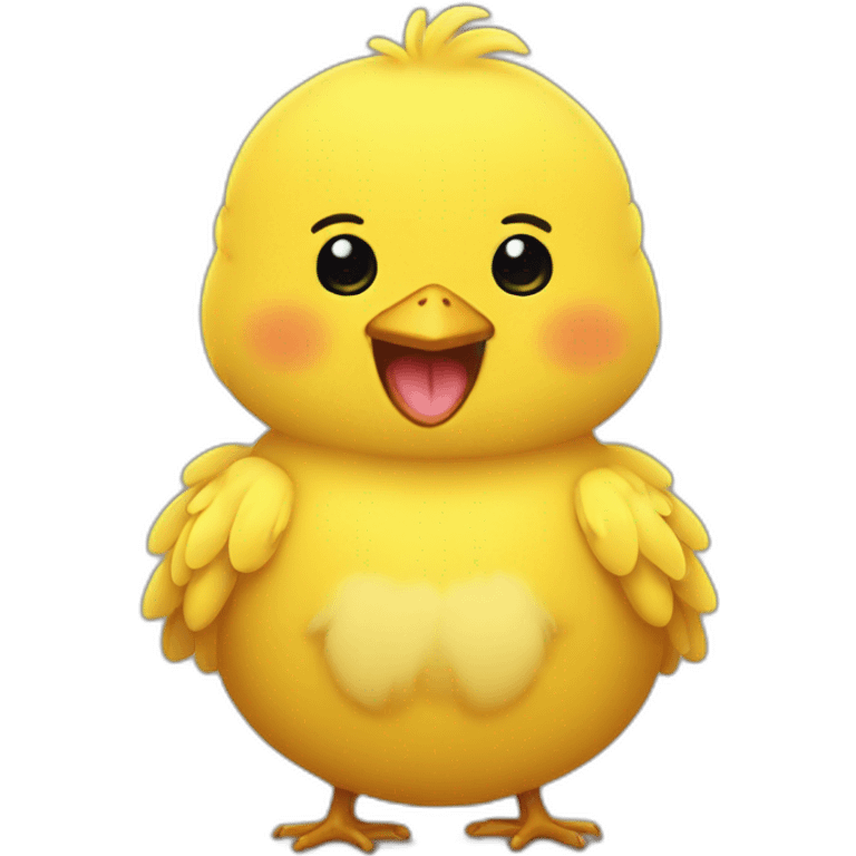 yellow-chick-smile-cute-on the shouluder emoji