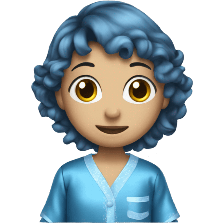 set of blue silk pyjamas  emoji