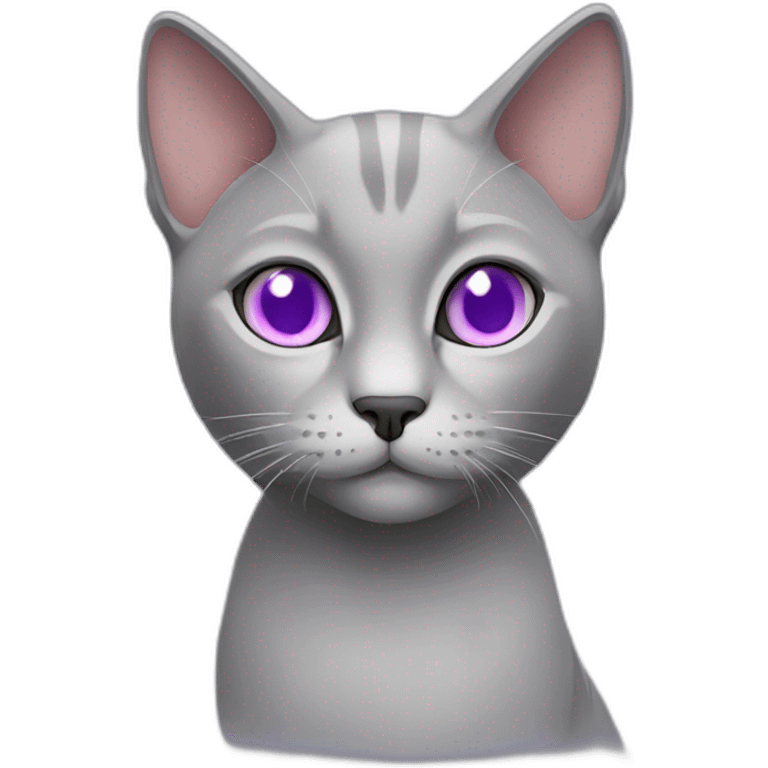 grey cat lilac eyes emoji